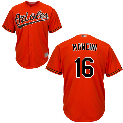Orioles #16 Trey Mancini Orange Cool Base Stitched Youth Baseball Jersey