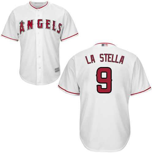 Angels #9 Tommy La Stella White Cool Base Stitched Youth Baseball Jersey