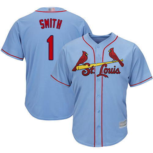 Cardinals #1 Ozzie Smith Light Blue Cool Base Stitched Youth Baseball Jersey
