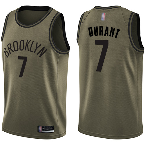 Nets #7 Kevin Durant Green Salute to Service Youth Basketball Swingman Jersey