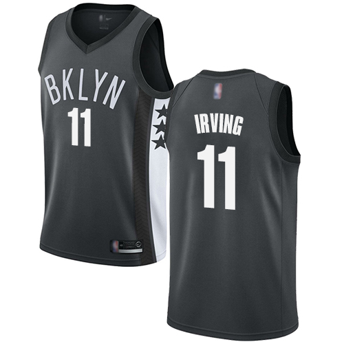 Nets #11 Kyrie Irving Gray Youth Basketball Swingman Statement Edition Jersey