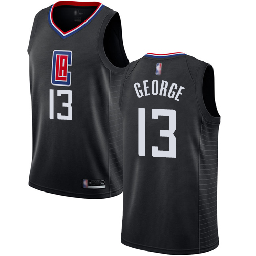 Clippers #13 Paul George Black Youth Basketball Swingman Statement Edition Jersey