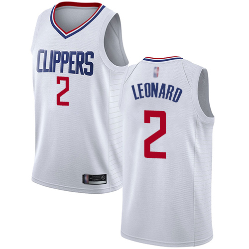 Clippers #2 Kawhi Leonard White Youth Basketball Swingman Association Edition Jersey