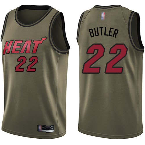 Heat #22 Jimmy Butler Green Salute to Service Youth Basketball Swingman Jersey