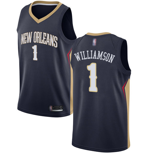 Pelicans #1 Zion Williamson Navy Youth Basketball Swingman Icon Edition Jersey