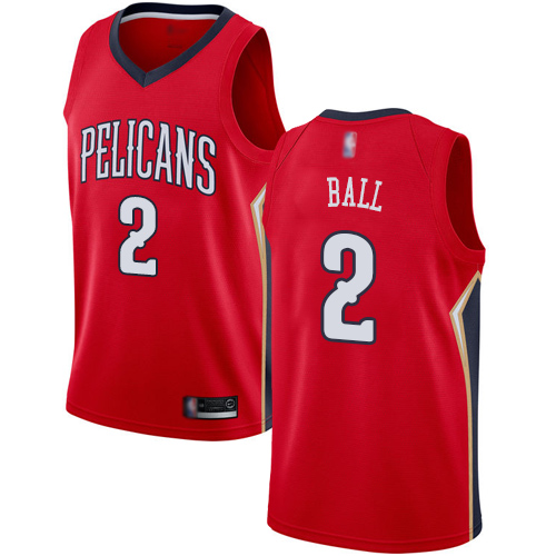 Pelicans #2 Lonzo Ball Red Youth Basketball Swingman Statement Edition Jersey