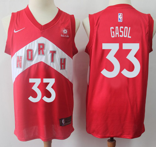 Raptors #33 Marc Gasol Red Youth Basketball Swingman Earned Edition Jersey