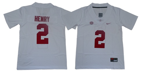 Crimson Tide #2 Derrick Henry White Limited Stitched Youth NCAA Jersey