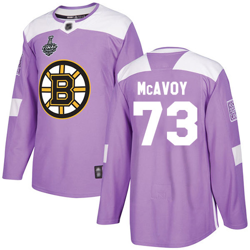 Bruins #73 Charlie McAvoy Purple Authentic Fights Cancer Stanley Cup Final Bound Youth Stitched Hockey Jersey