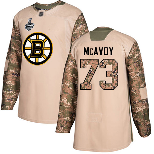 Bruins #73 Charlie McAvoy Camo Authentic 2017 Veterans Day Stanley Cup Final Bound Youth Stitched Hockey Jersey