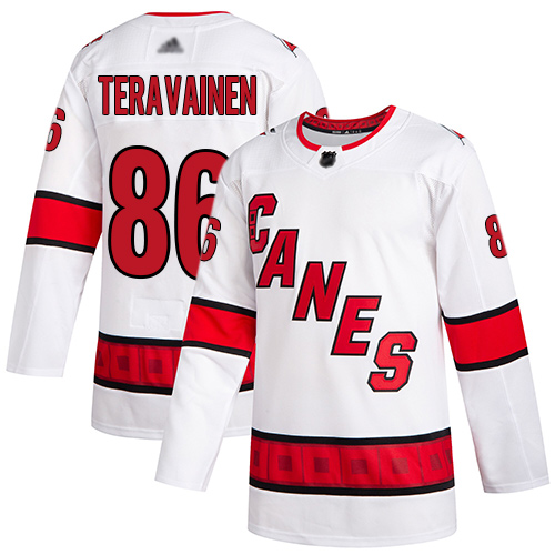 Hurricanes #86 Teuvo Teravainen White Road Authentic Stitched Youth Hockey Jersey