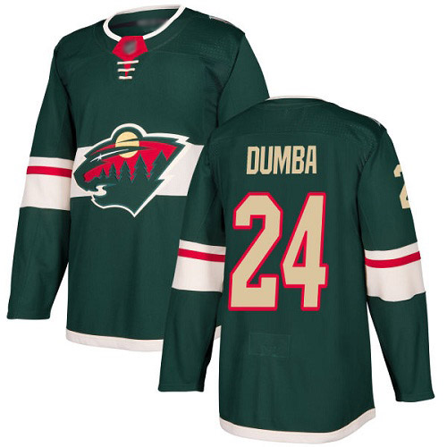 Wild #24 Matt Dumba Green Home Authentic Stitched Youth Hockey Jersey