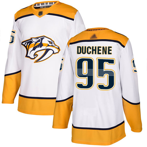 Predators #95 Matt Duchene White Road Authentic Stitched Youth Hockey Jersey