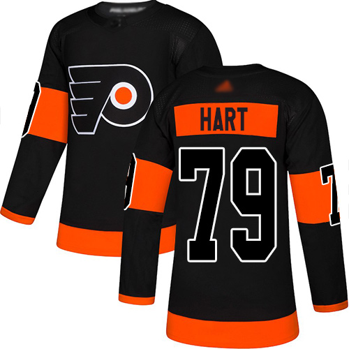 Adidas Flyers #79 Carter Hart Black Alternate Authentic Stitched Youth NHL Jersey