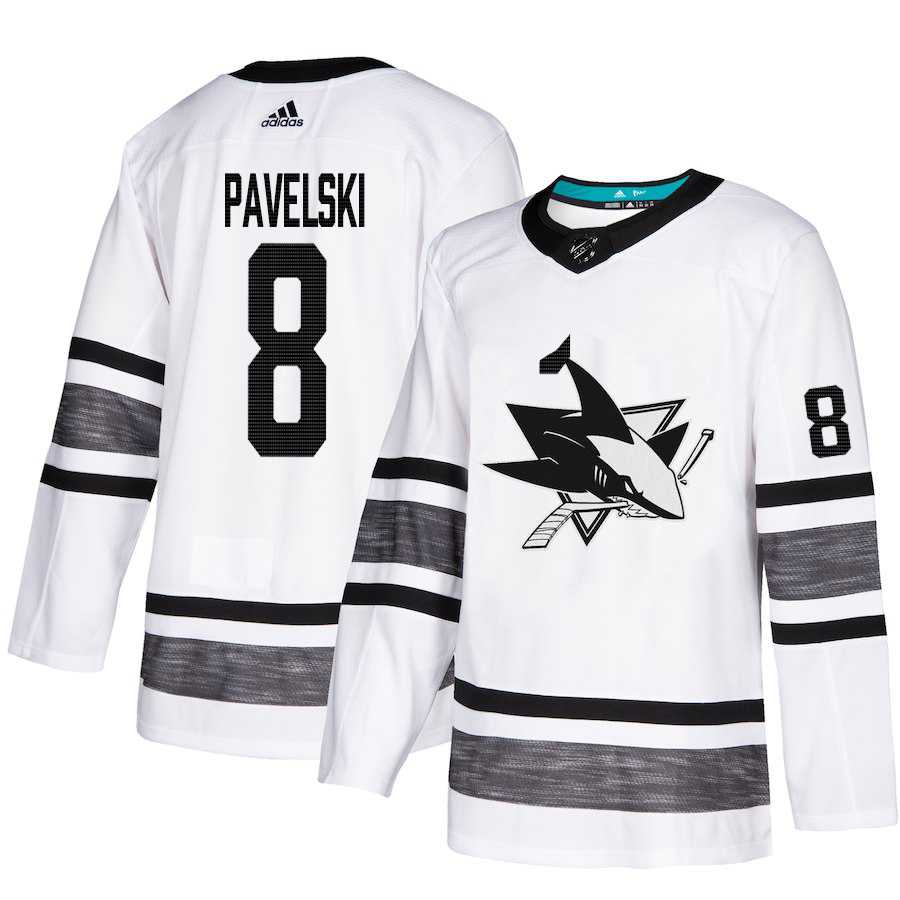 Adidas Sharks #8 Joe Pavelski White Authentic 2019 All-Star Stitched Youth NHL Jersey