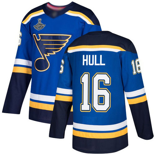 Blues #16 Brett Hull Blue Home Authentic Stanley Cup Final Bound Stitched Youth Hockey Jersey