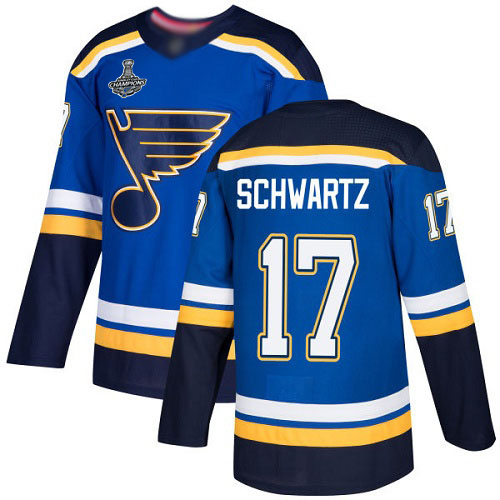 Blues #17 Jaden Schwartz Blue Home Authentic Stanley Cup Final Bound Stitched Youth Hockey Jersey