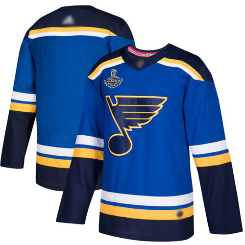 Blues Blank Blue Home Authentic Stanley Cup Champions Stitched Youth Hockey Jersey
