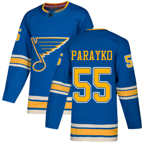 Blues #55 Colton Parayko Blue Alternate Authentic Stitched Youth Hockey Jersey